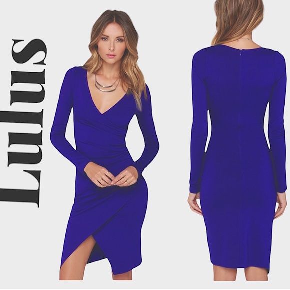 Lulus Dresses & Skirts - LULUS Exclusive Shakedown Royal Blue Long Sleeve Midi Dress
